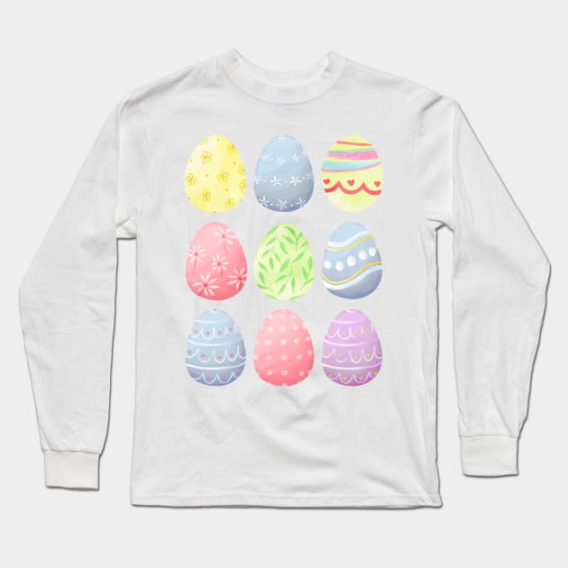 Easter Eggs Long Sleeve T-Shirt by LylaLace Studio